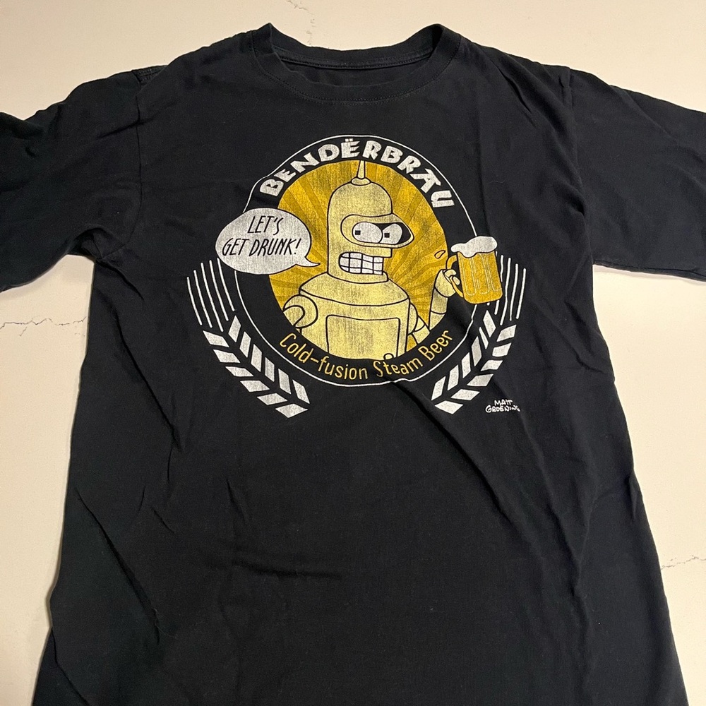 Ripple Junction Black and Gold Graphic Tee